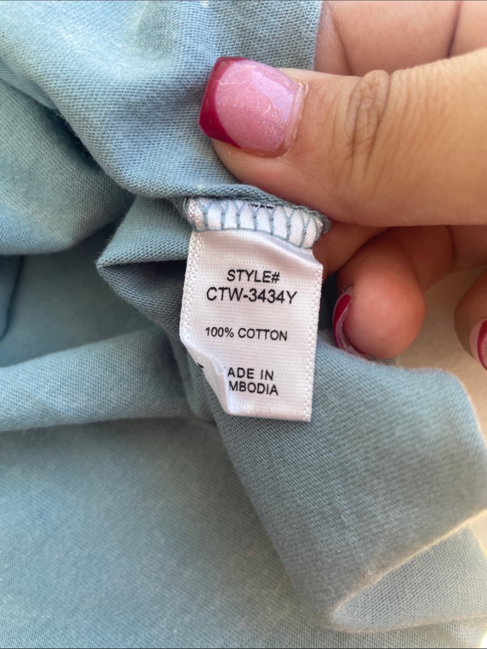 Zenana Outfitters Light Wash Boxy Crop Tee - Blue Grey - Picture 4 of 4